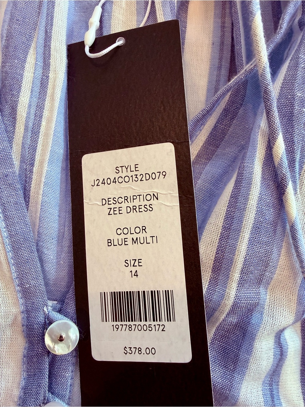 NWT Veronica Beard Zee Dress Blue Multi Striped Tiered Ruffle Size 14 - Picture 10 of 14